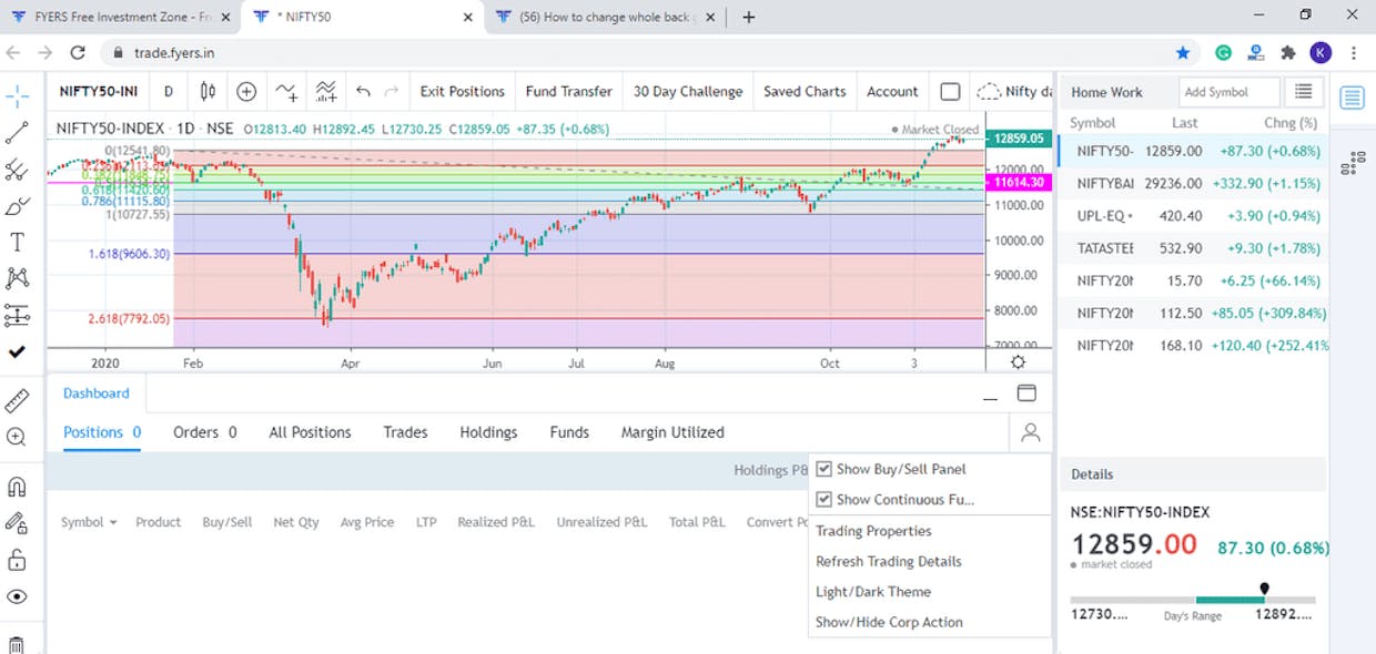 How to change whole back ground colour with night mode not only chart window.